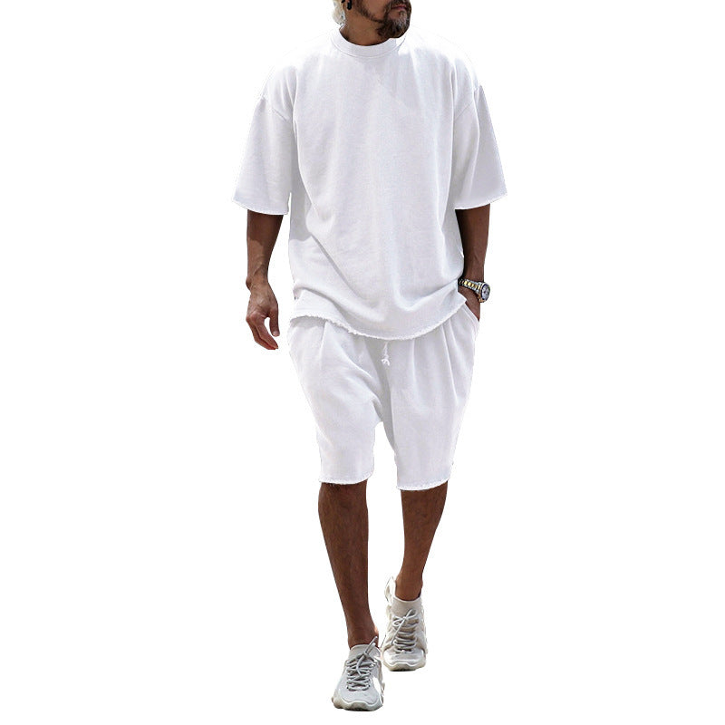 M-8XL Casual Loose Fit Solid Sports Sets