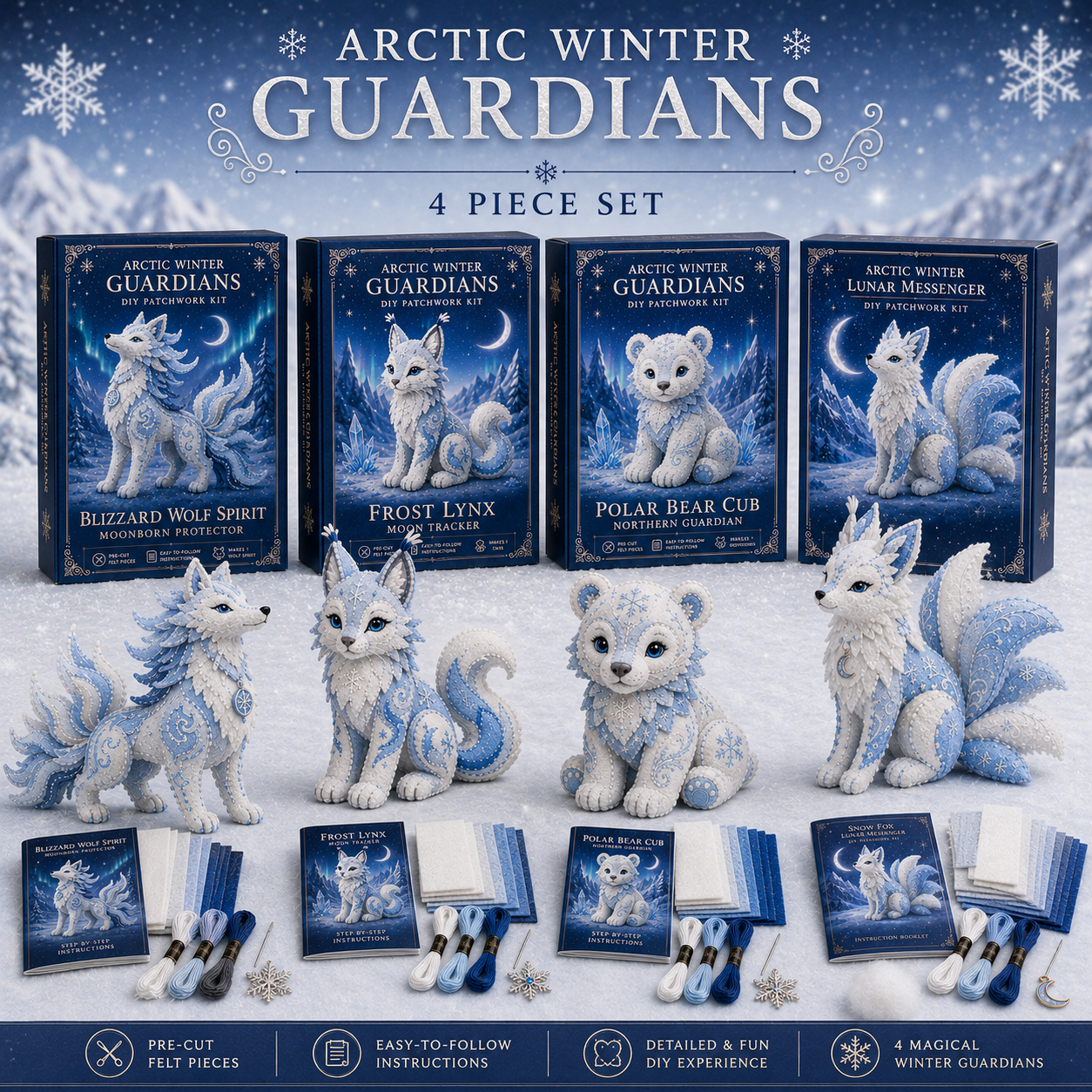 ❄️🧵Arctic Winter Guardians DIY Patchwork Kit