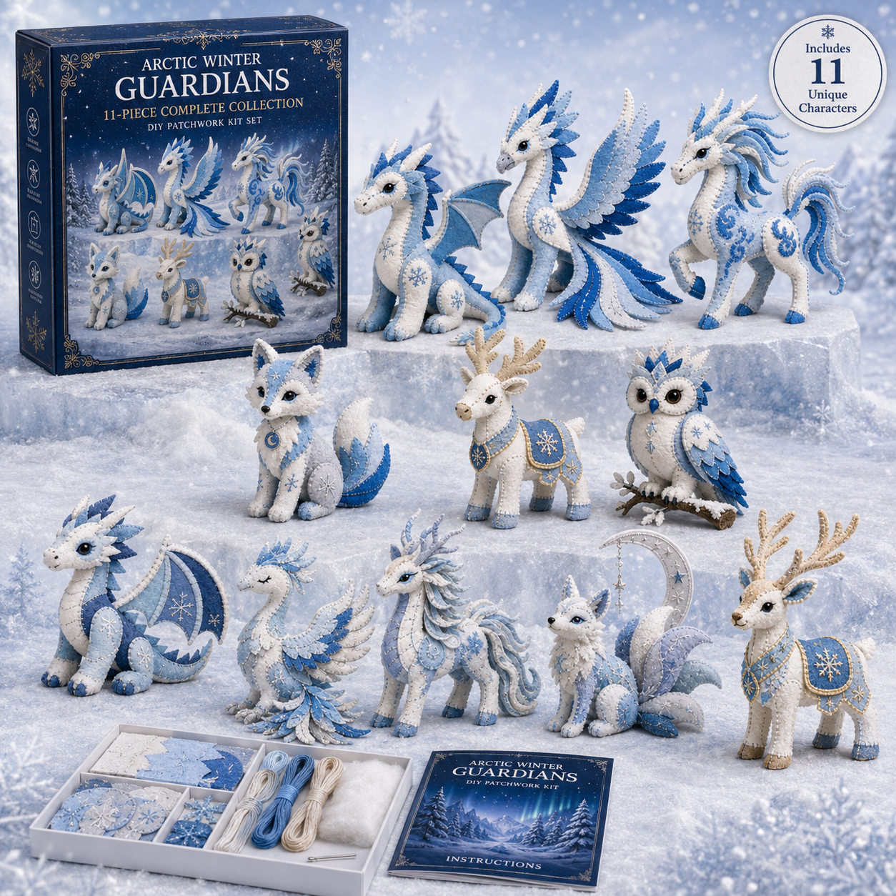 ❄️🧵Arctic Winter Guardians DIY Patchwork Kit