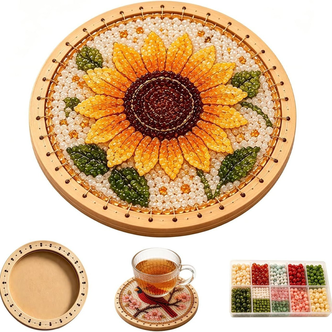 ✨Handcrafted Beaded Coaster Kit Collection - Create Beautiful Coasters Inspired by Nature