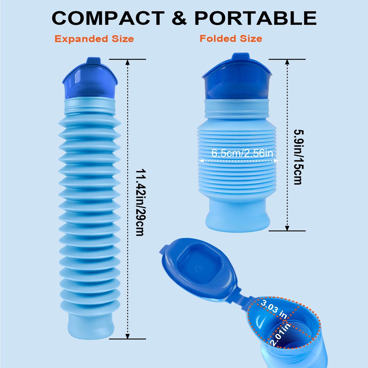 Expandable Portable Emergency Urinal & Female Urination Device Set